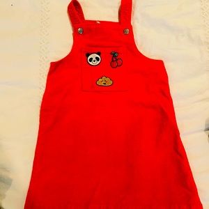 Reddish orange corduroy dress